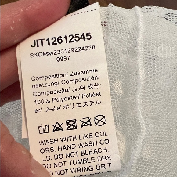 ( 0404) Women Sheer White Polka Dot See through Blouse / bikini cover - Picture 6 of 6